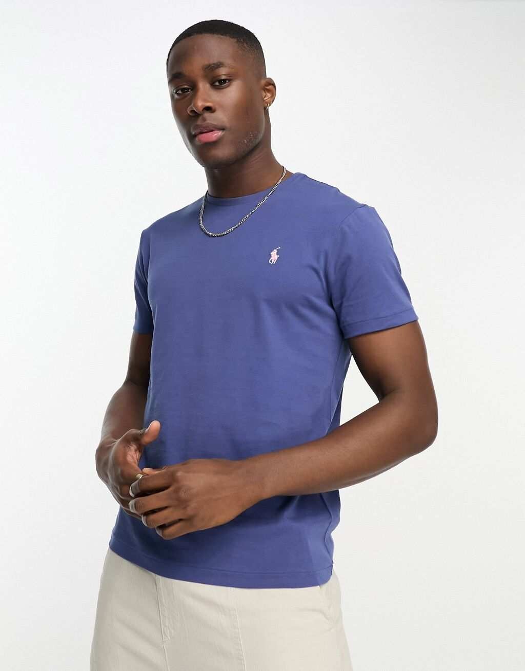 

Темно-синяя футболка с логотипом Polo Ralph Lauren, Синий