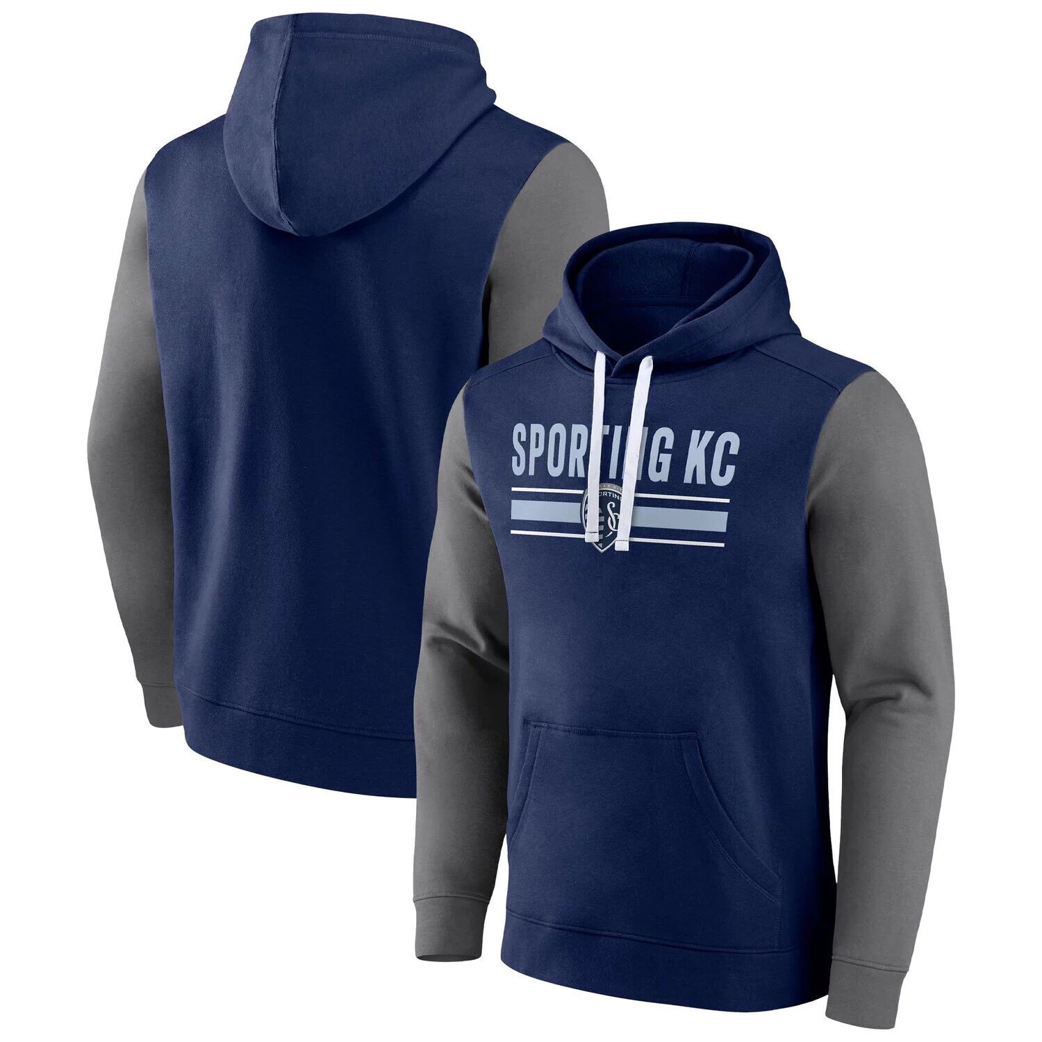 

Мужской пуловер с капюшоном Fanatics Branded Navy Sporting Kansas City To Victory