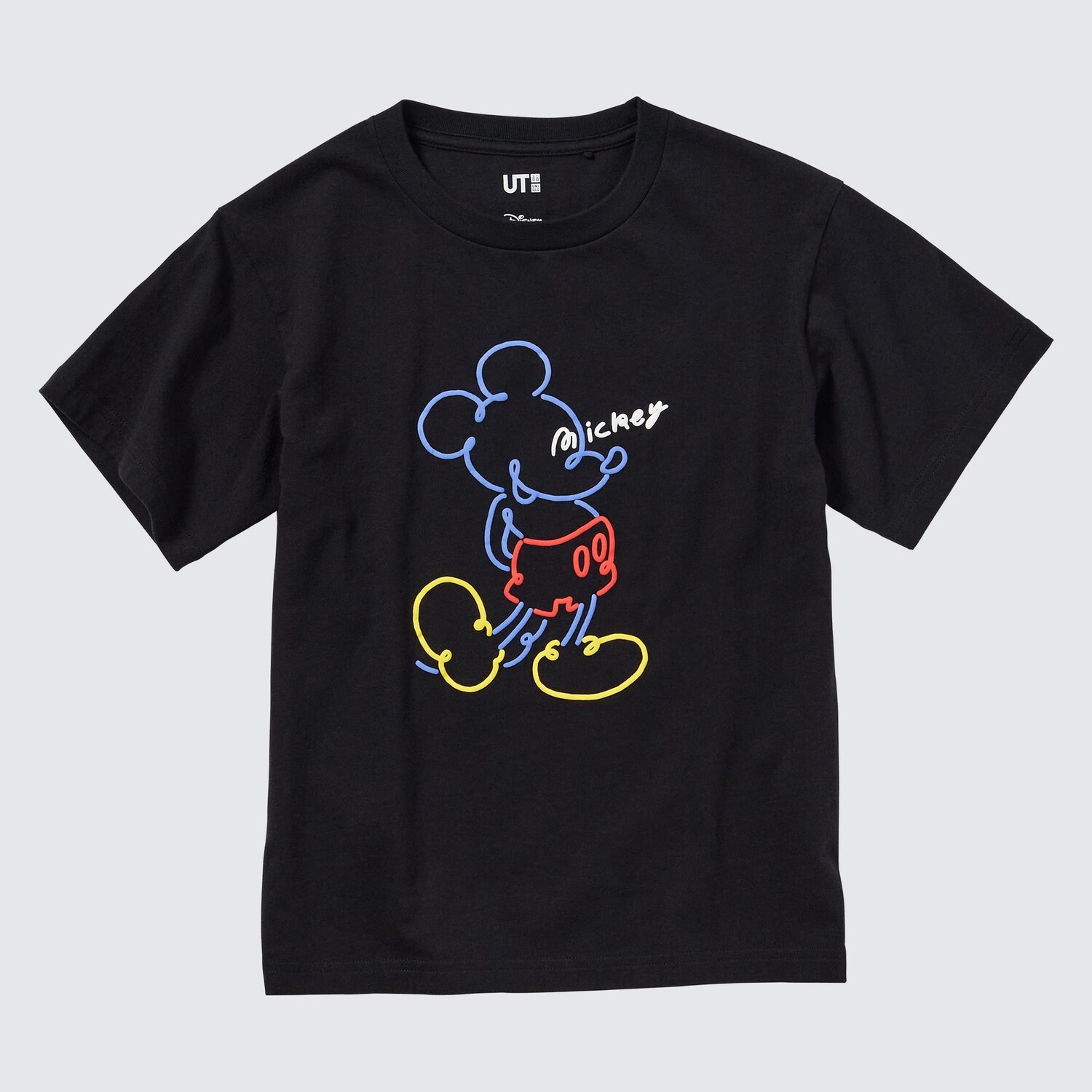 Футболка UNIQLO Mickey Stands Ut с графическим принтом, черный