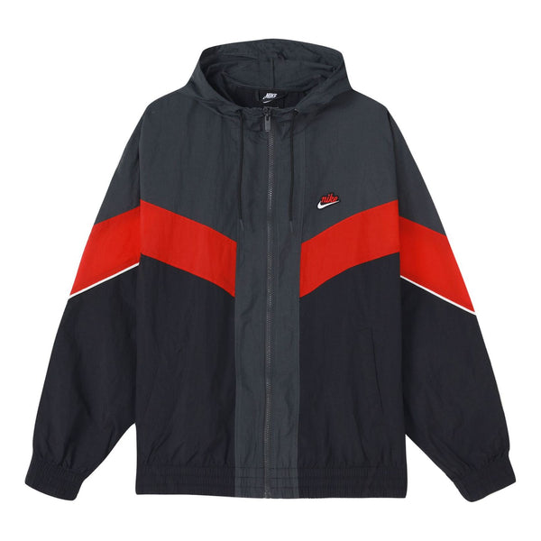 Куртка Nike Woven Contrasting Colors Athleisure Casual Sports Hooded Jacket Gray, серый куртка nike patchwork contrast windproof woven hooded jacket for men grey gray серый