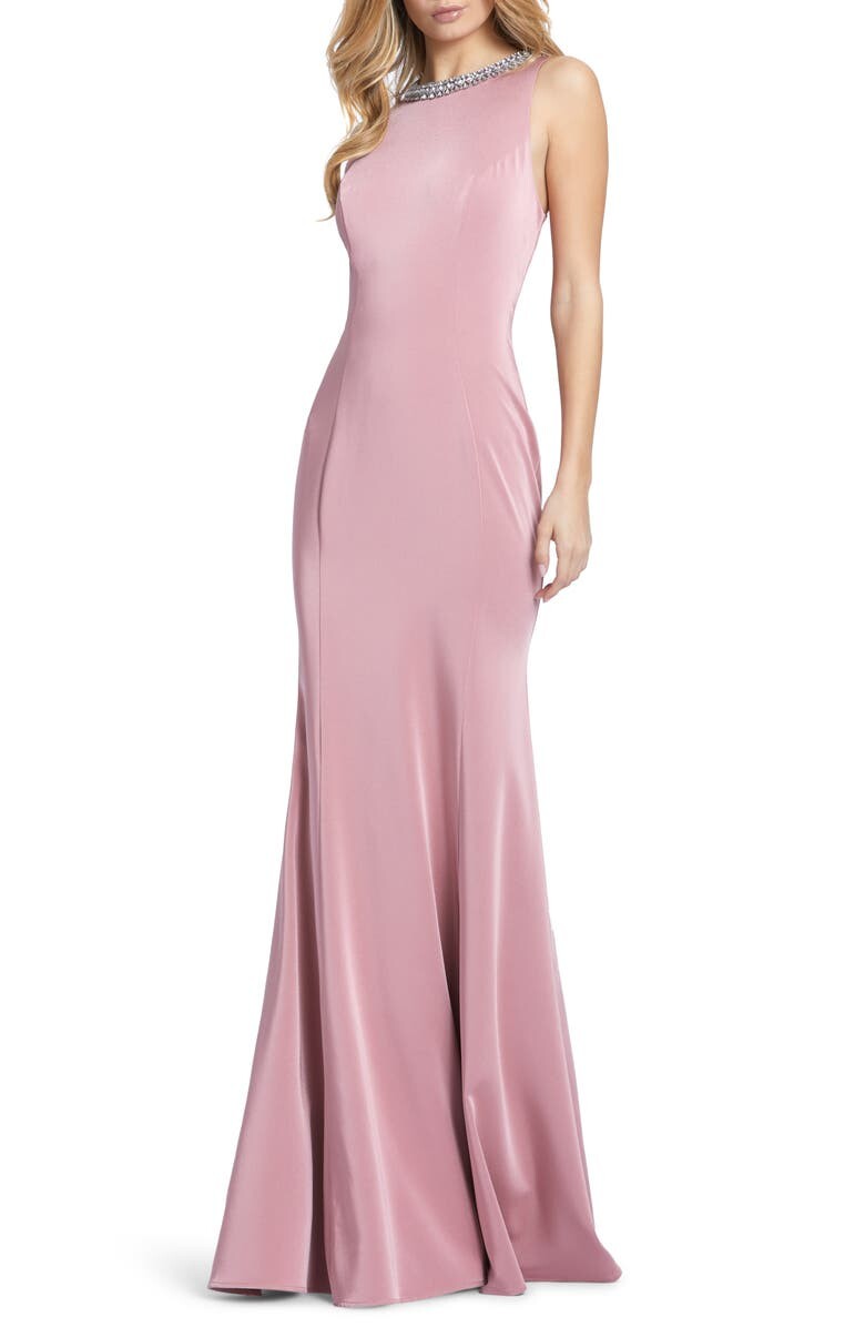 

Платье-труба с кристальным вырезом IEENA FOR MAC DUGGAL, розовый