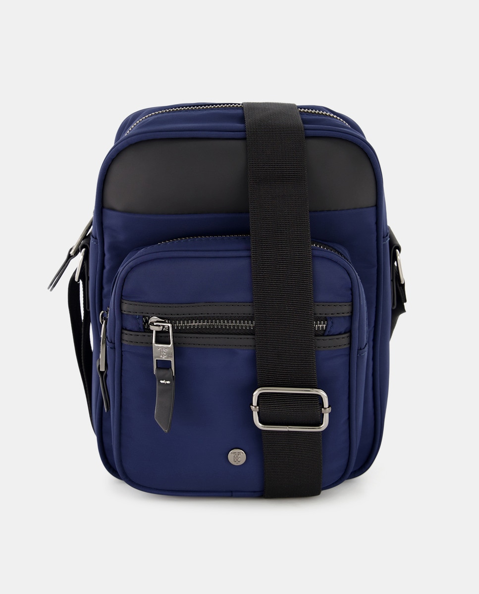 цена Средняя темно-синяя сумка через плечо с передним карманом Emidio Tucci, темно-синий