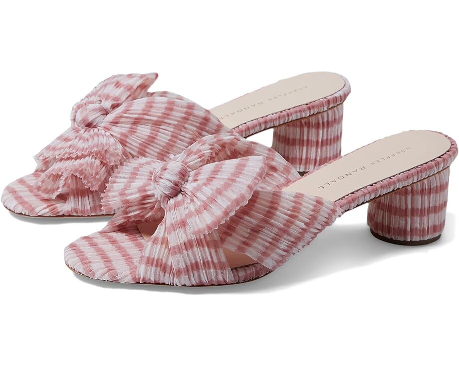 

Туфли Loeffler Randall Emilia Pleated Knot Mule, цвет Soft Pink Gingham
