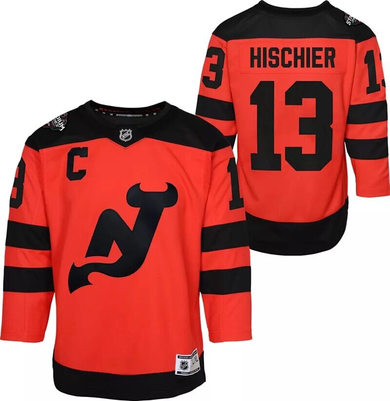 

Outerstuff Молодежная НХЛ Stadium Series 2023-2024 Нью-Джерси Девилз Нико Хишир # 13 Красная Премьер-Джерси