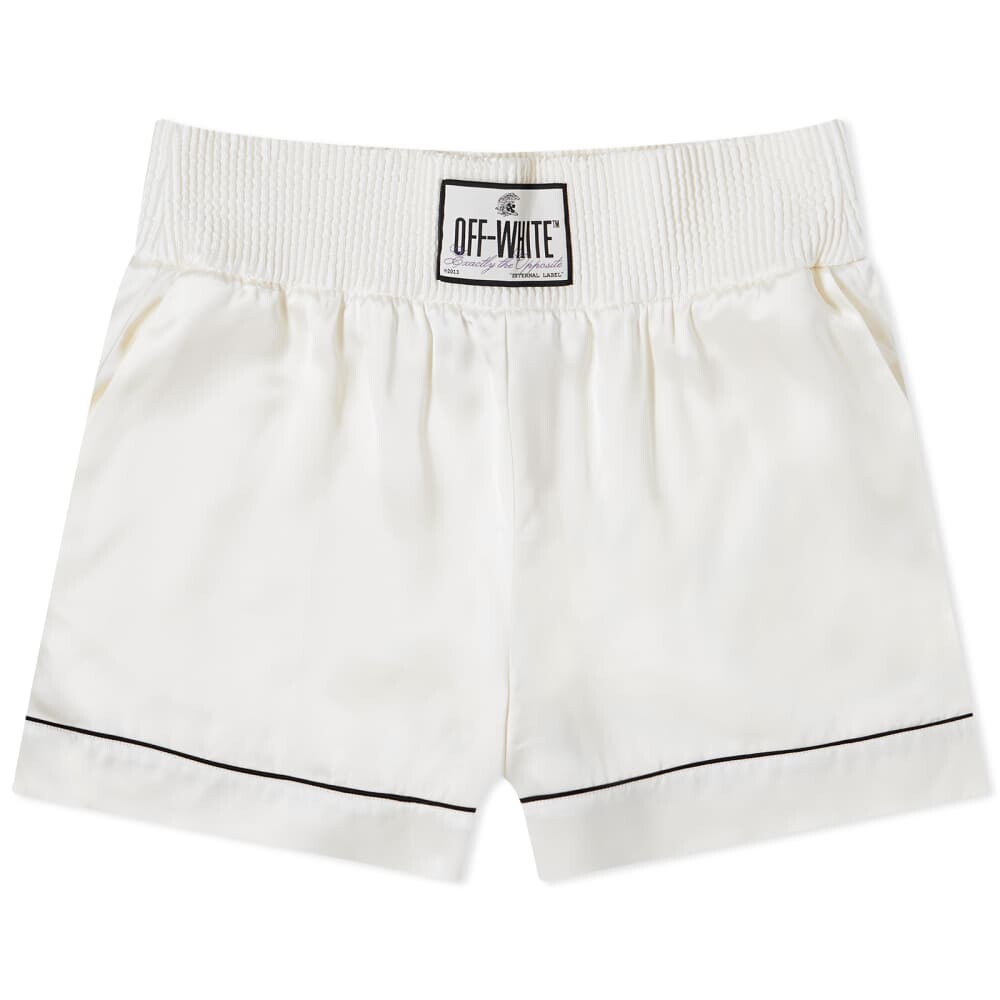 

Off-White Атласные пижамные шорты, белый