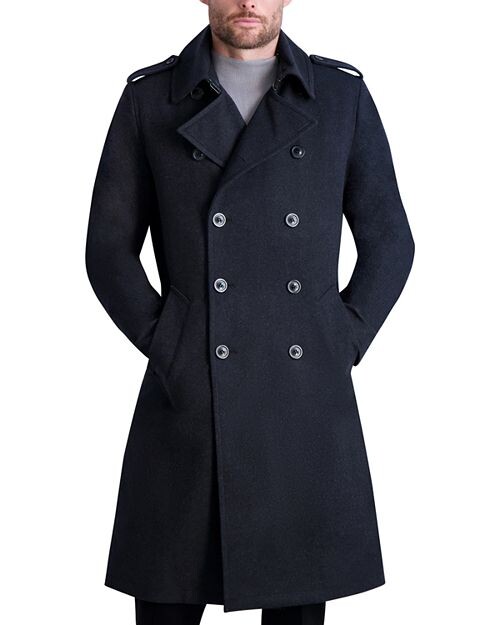 

Двубортное пальто стандартного кроя KARL LAGERFELD PARIS, цвет Gray