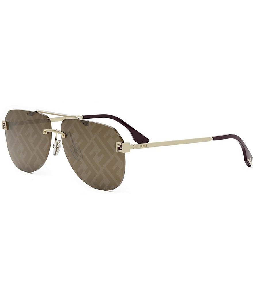 FENDI Женские солнцезащитные очки-авиаторы Fendi Sky 61 мм Flash, золотой