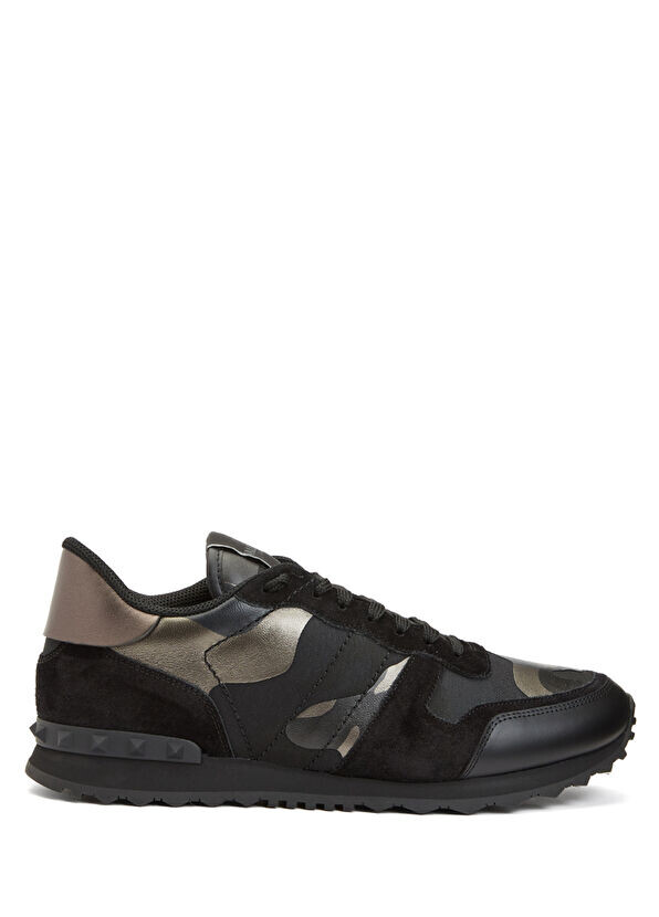 

Мужские кожаные кроссовки Rockrunner Valentino Garavani, черный