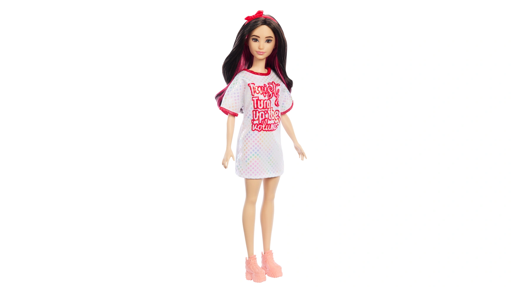 Кукла Barbie Fashionista красное сетчатое платье тачки 5 крутых историй