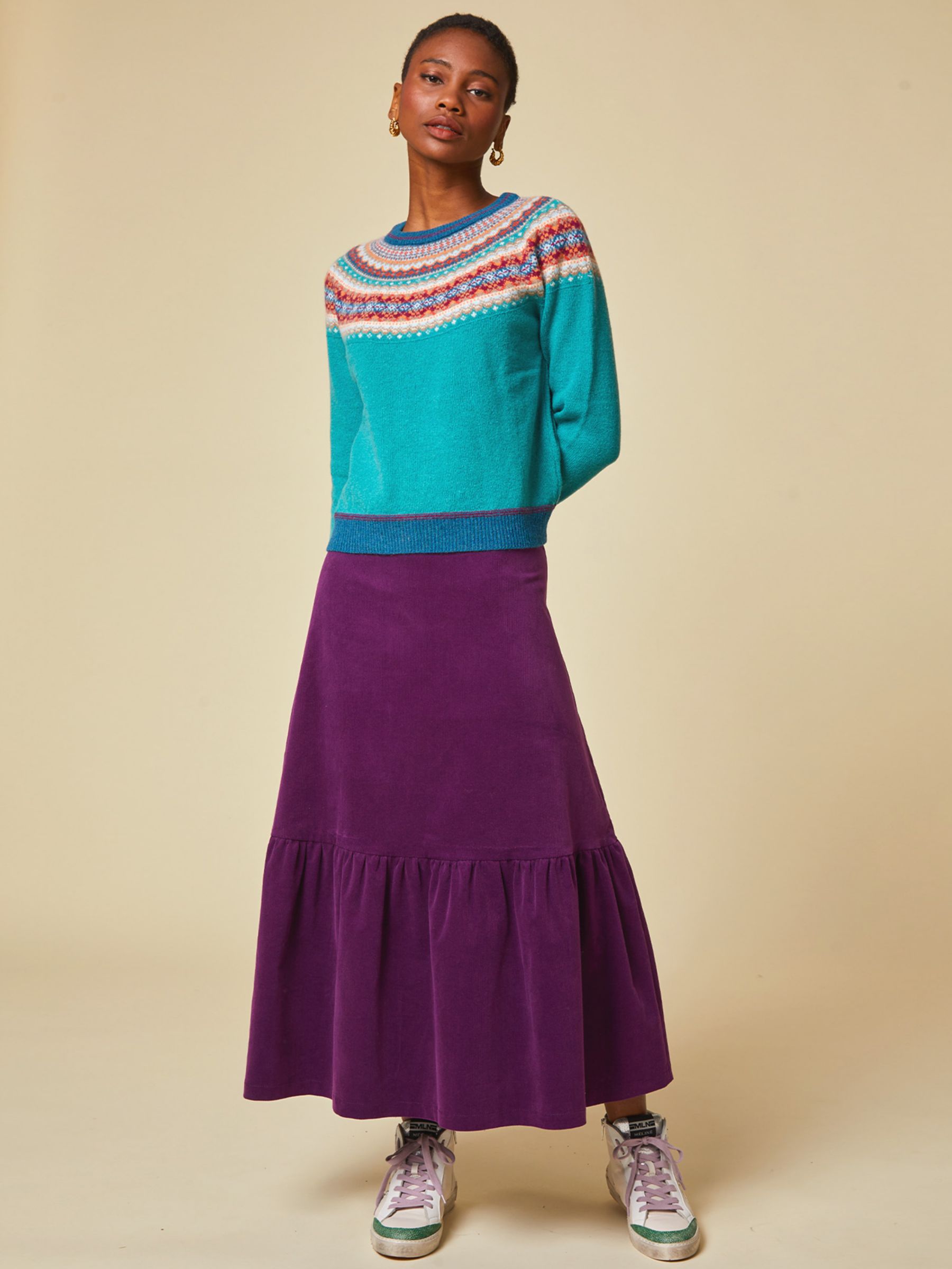 Вельветовая юбка-миди Aspiga Sylvia, фиолетовый, фиолетовый сумка sylvia фиолетовый