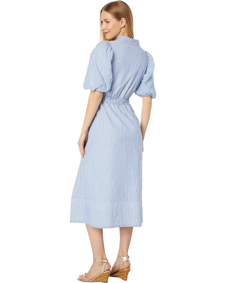 платье lilly pulitzer fairfax 3 4 sleeve dress цвет alba blue easy peasy Платье Lilly Pulitzer Tassie Elbow Sleeve Cotton Dress, цвет Coastal Blue Lightweight Oxford Stripe