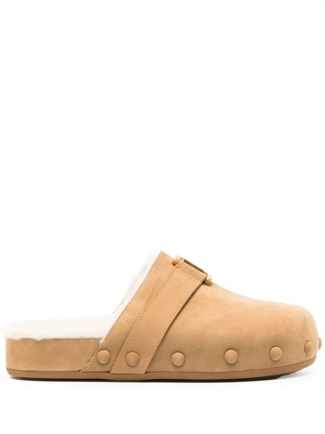 

Chloé клоги Marcie с мехом, коричневый