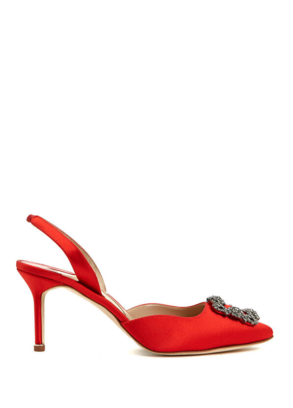 

Атласные туфли hangisli на каблуке с пряжкой и камнем Manolo Blahnik