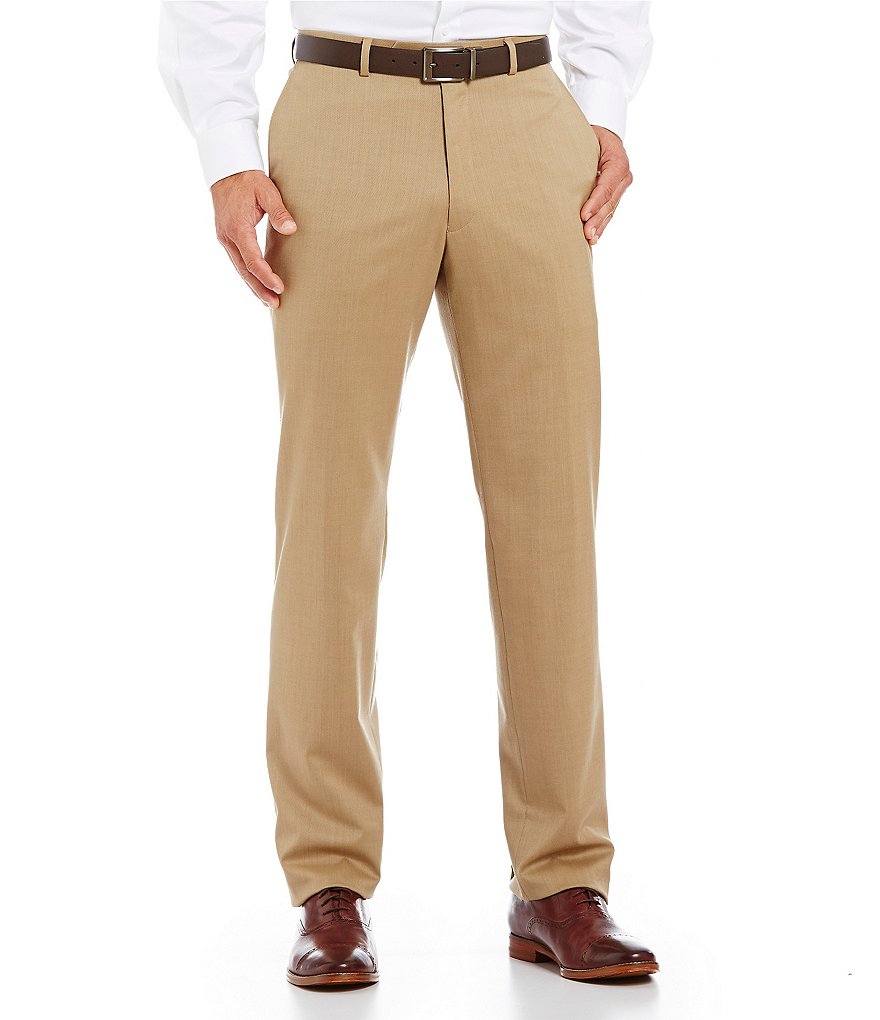 Классические брюки классического кроя с плоской передней частью Hart Schaffner Marx, бежевый