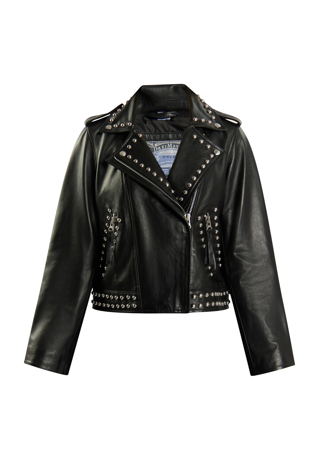 

Кожаная куртка DreiMaster Bikerjacke Aus Leder, черный