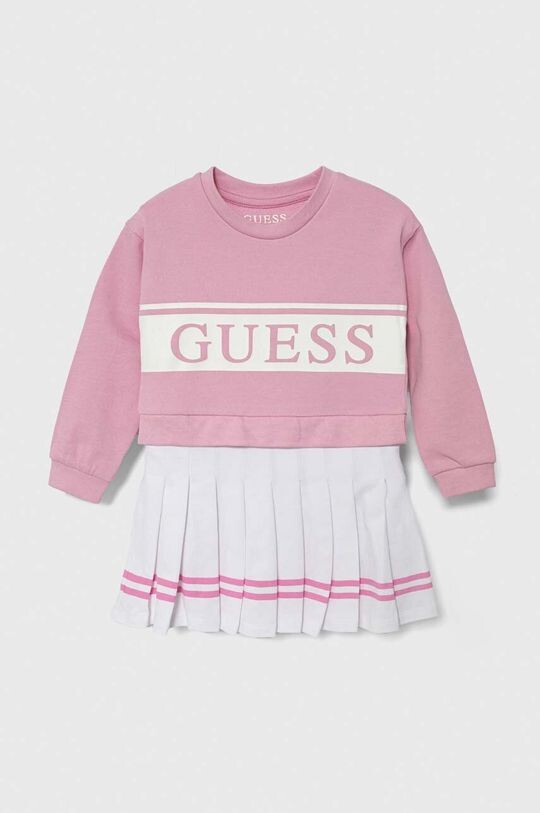 

Платье из хлопка для маленькой девочки Guess, розовый