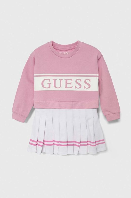 Платье из хлопка для маленькой девочки Guess, розовый