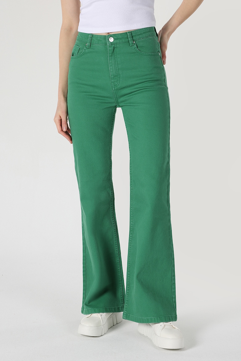 Широкие джинсы с высокой талией Colin'S, зеленый