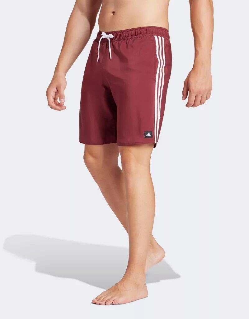 

Бордовые шорты для плавания с 3 полосками adidas CLX adidas performance