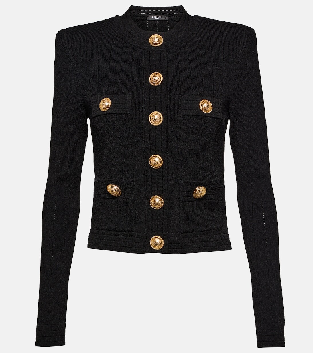 

Украшенный вязаный кардиган BALMAIN, черный