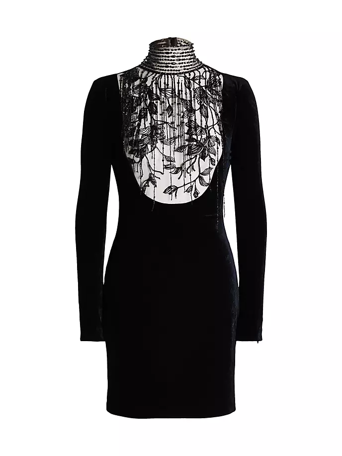 

Бархатное мини-платье Shamus с украшением Ralph Lauren Collection, черный