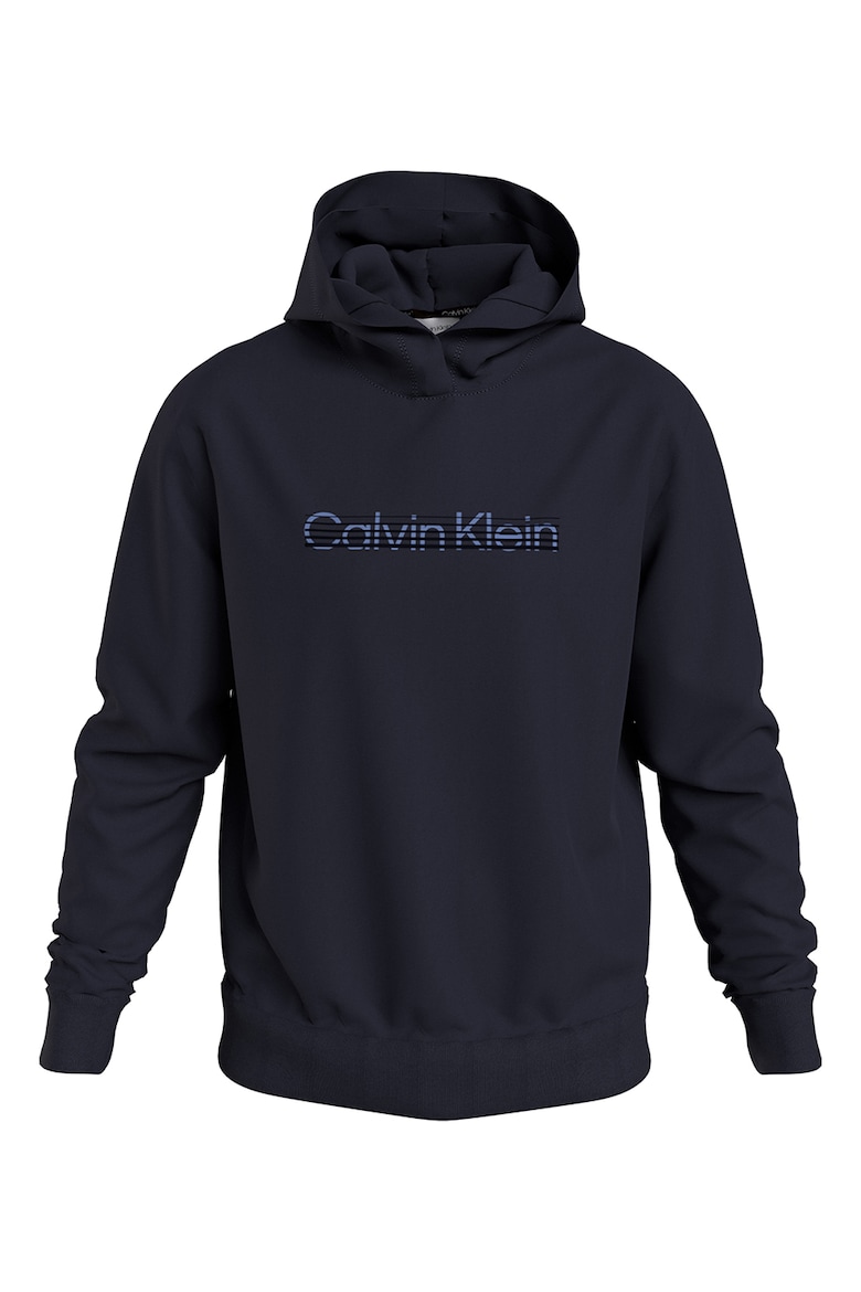 Худи с логотипом из органического хлопка Calvin Klein, синий худи из органического хлопка petrichor s