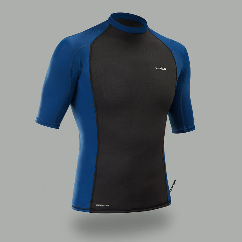 цена УФ-рубашка мужская с УФ-защитой 50+ с неопреном и лайкрой черная/синяя OLAIAN, цвет blau