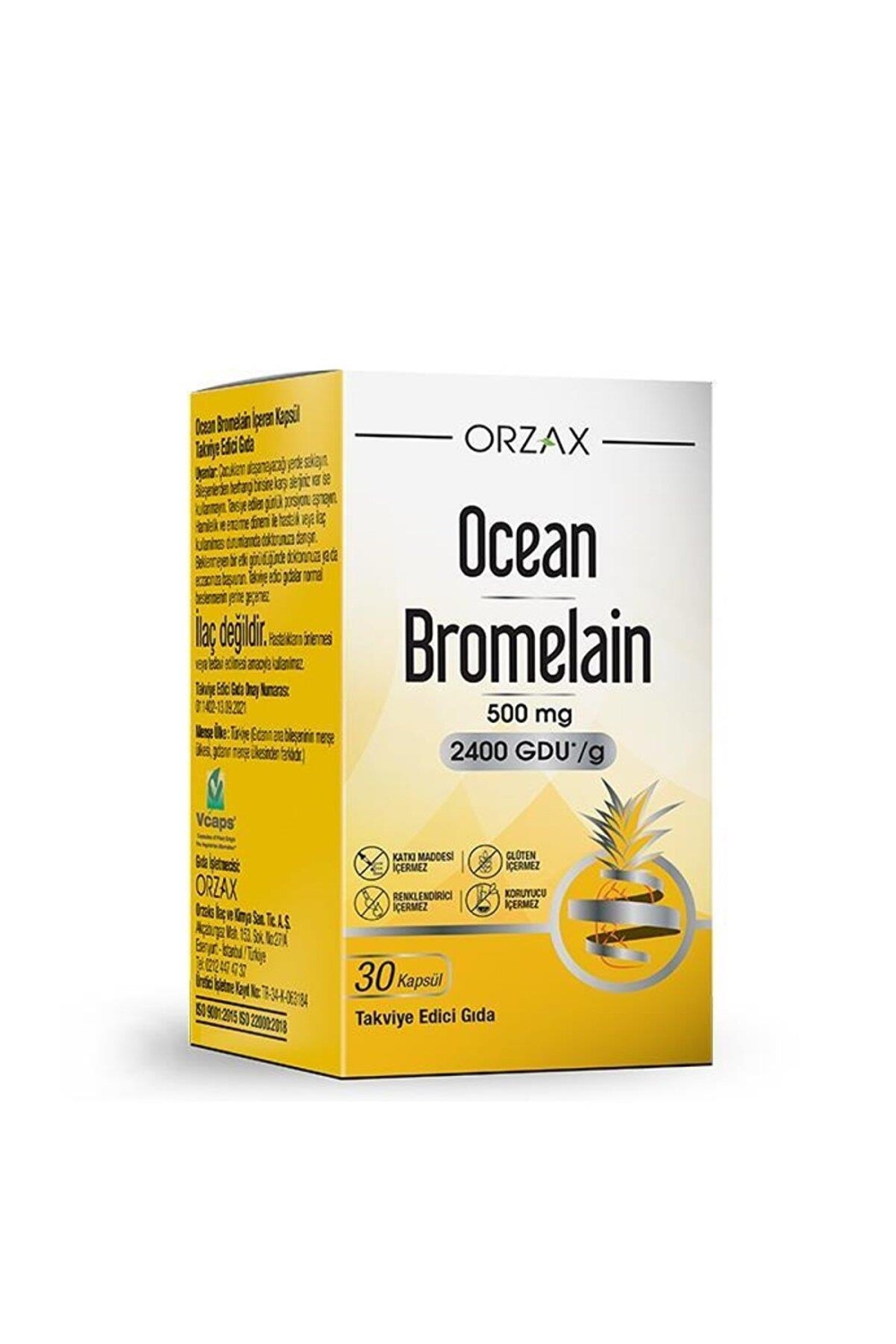 Ocean Bromelain 30 капсул ORZAX bromelain powder 99% bromelain pineapple extract powder
