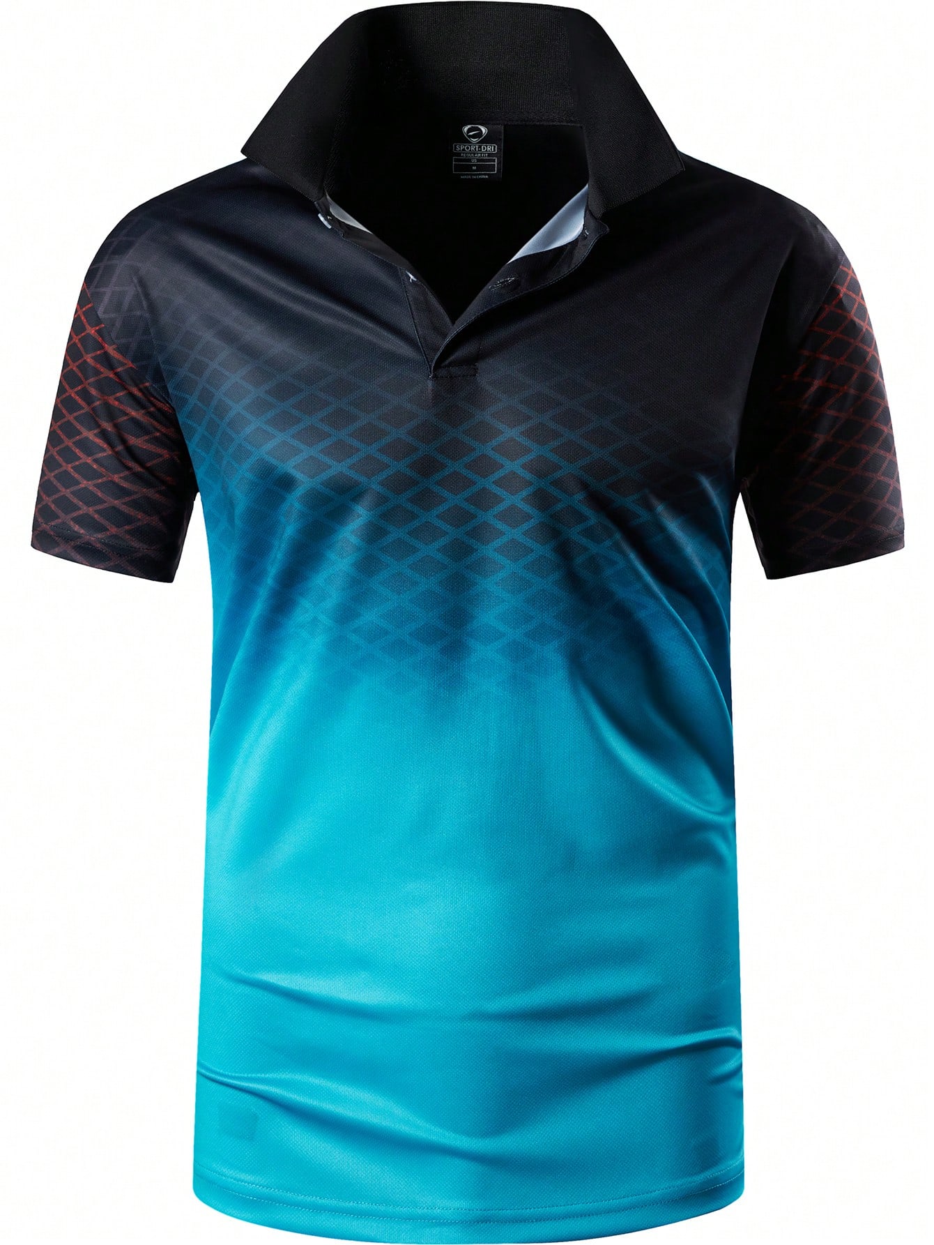 Мужская быстросохнущая спортивная рубашка-поло с градиентом для тенниса, черный новинка 2023 солнцезащитная спортивная кепка для гольфа бейсболка для гольфа