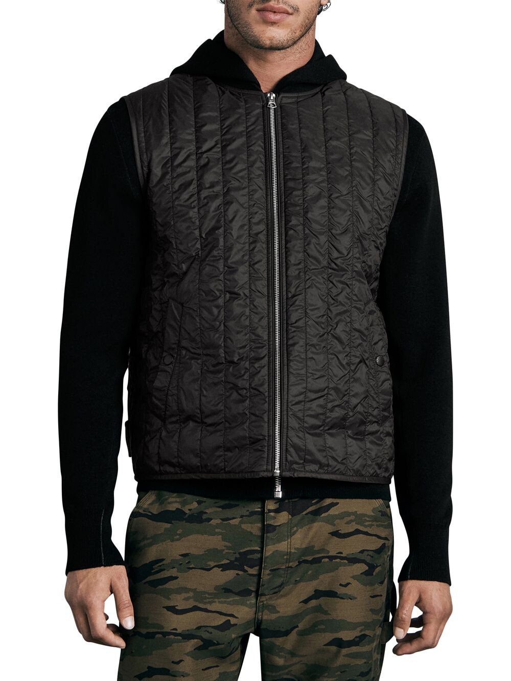 

Стеганый жилет Asher с молнией спереди rag & bone, черный