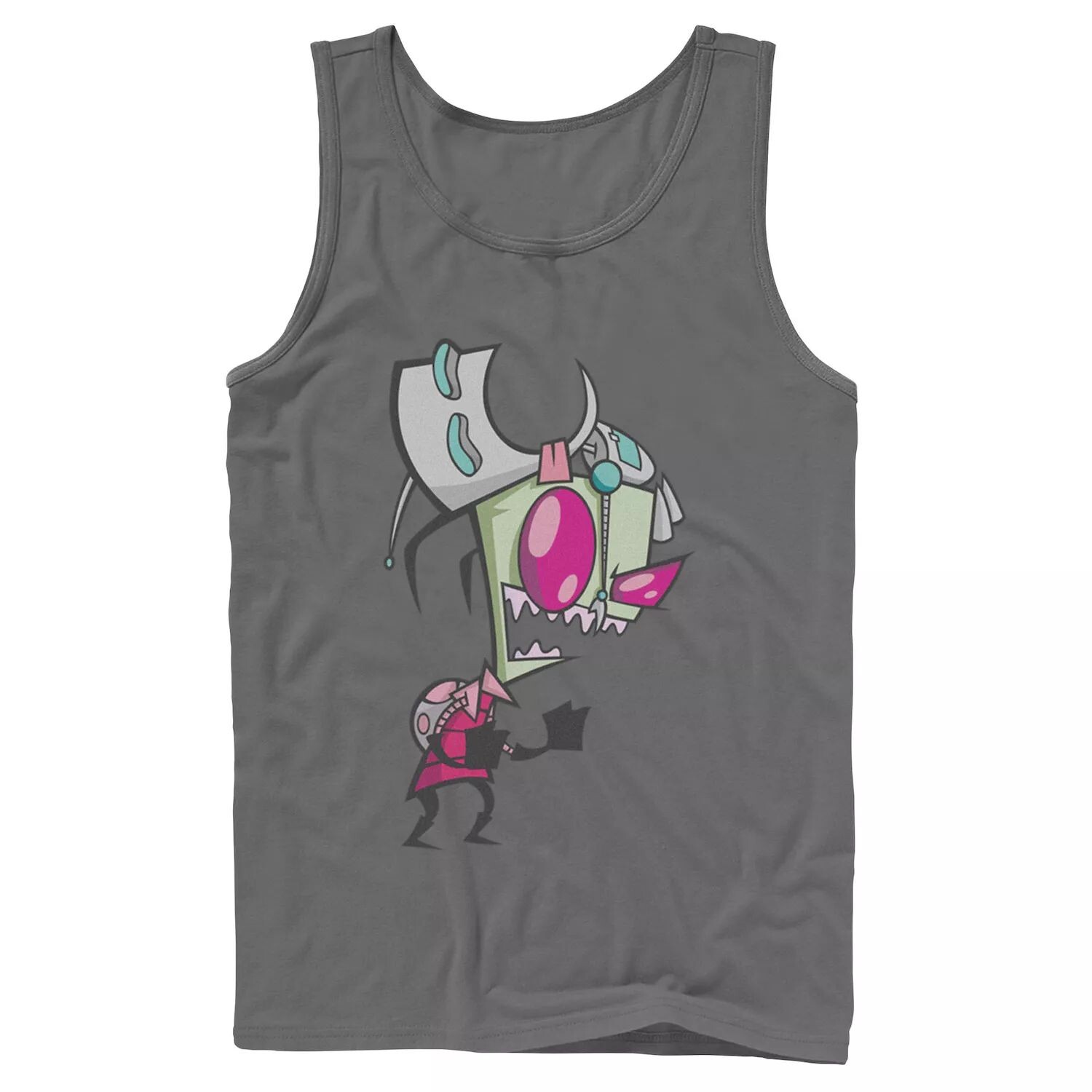 

Мужская майка Nickelodeon Invader Zim угрожающий смех усталый Gir портрет графический рисунок майка
