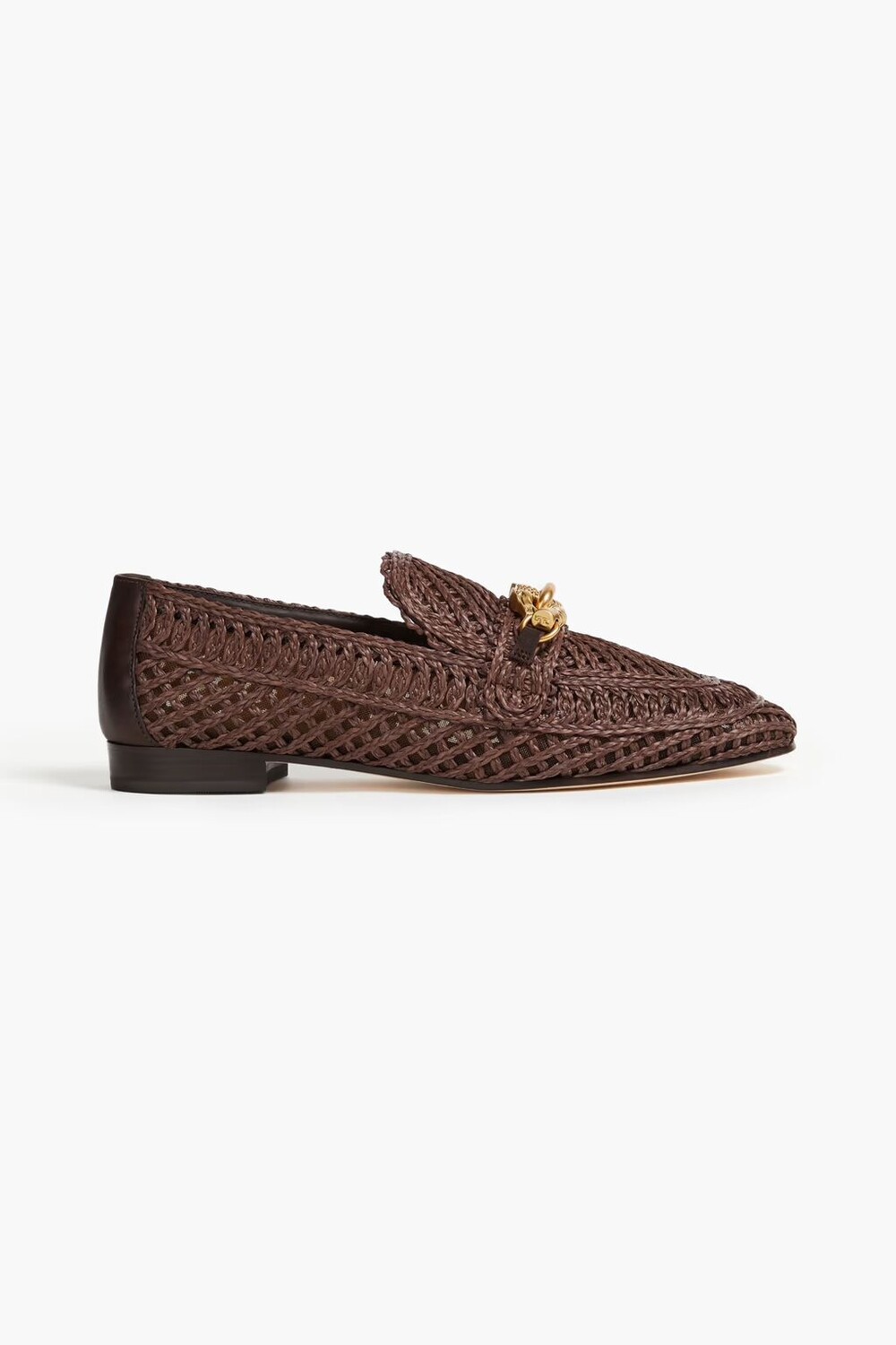 

Лоферы из рафии с аппликациями Tory Burch, темно коричневый