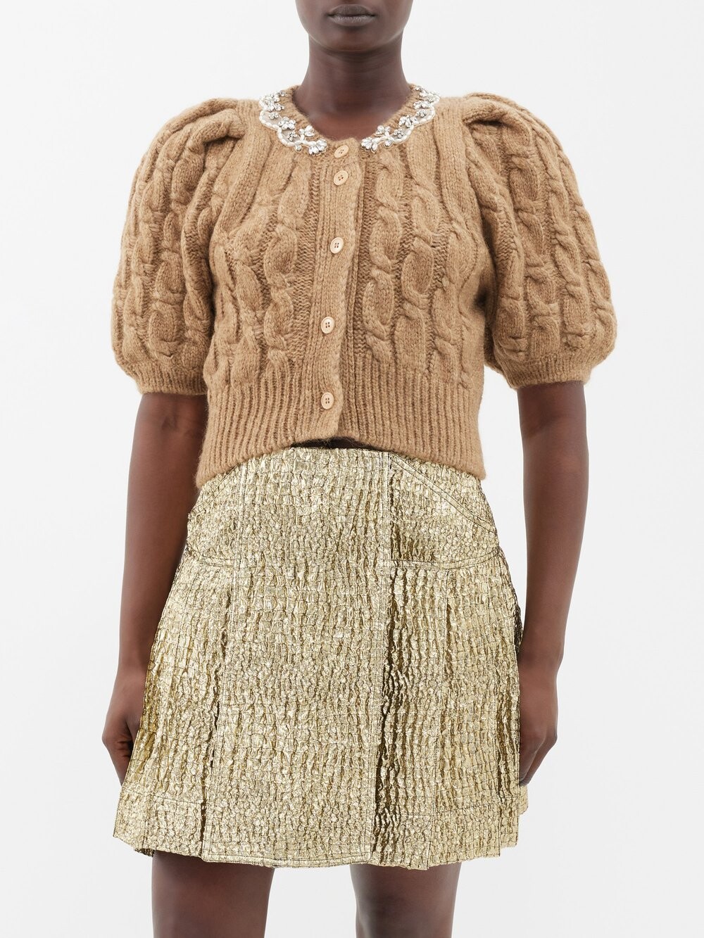 

Кардиган из альпаки с кристаллами Simone Rocha, бежевый
