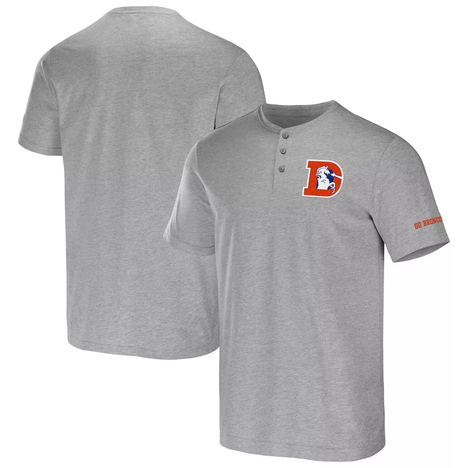 

Мужская футболка NFL x Darius Rucker Collection от Fanatics Heather Grey Denver Broncos Henley T-Shirt