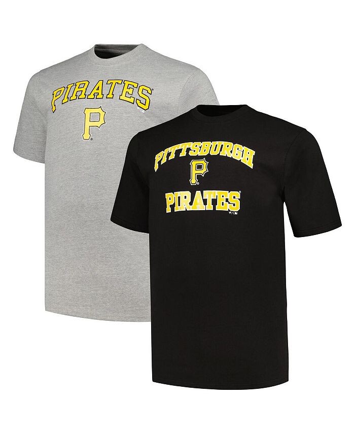 

Комбинированный набор мужских футболок черного цвета с Хизер Грей Pittsburgh Pirates Big and Tall Profile, черный