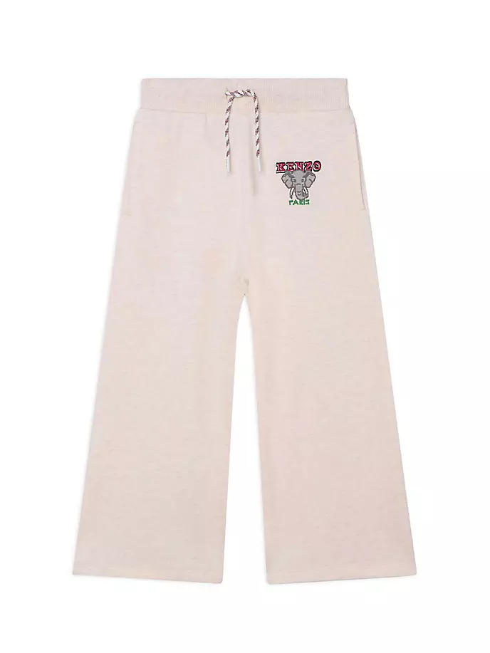 Широкие спортивные штаны для маленьких девочек и девочек Kenzo, цвет linen