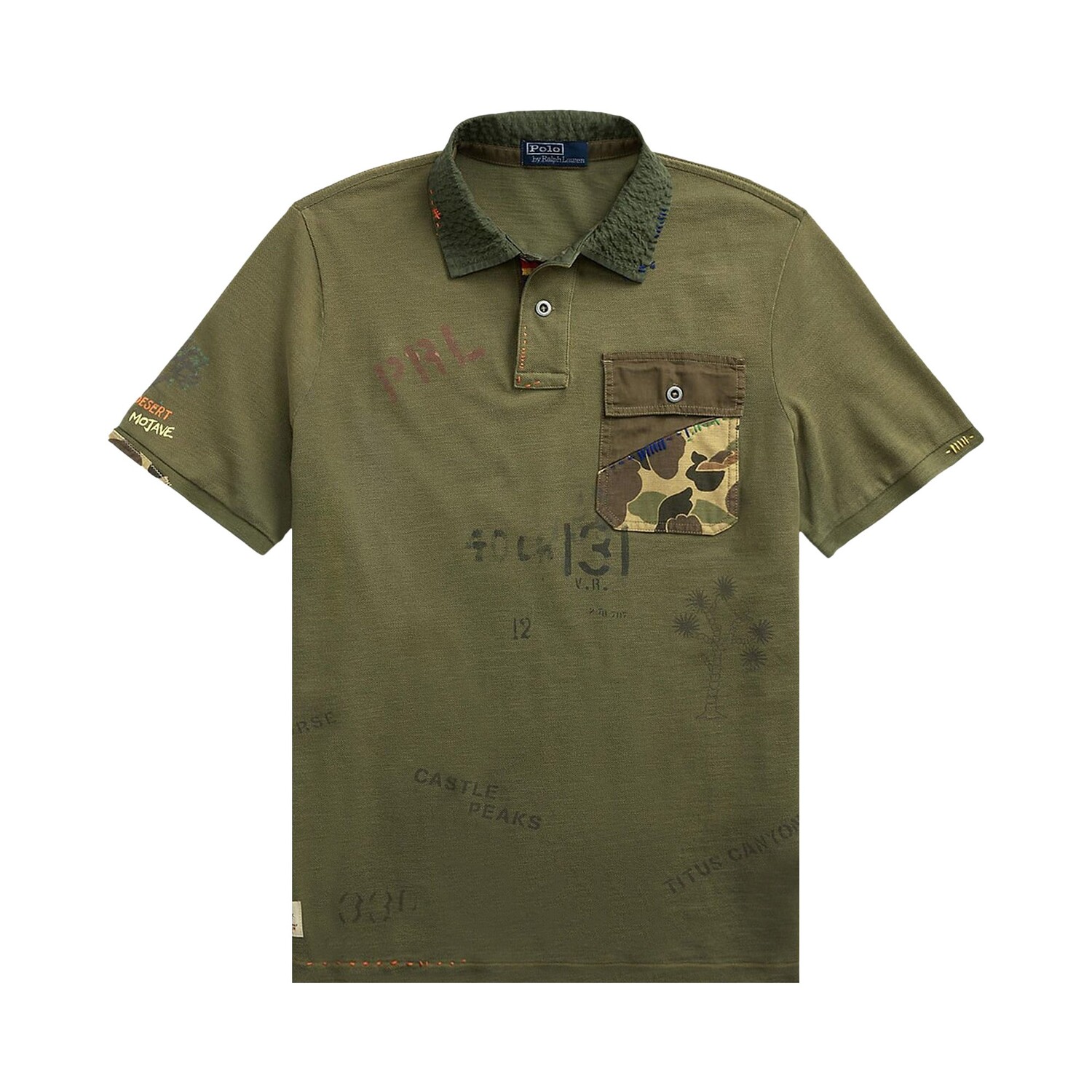 

Рубашка поло классического сетчатого кроя с рисунком Polo Ralph Lauren, цвет Оливковый