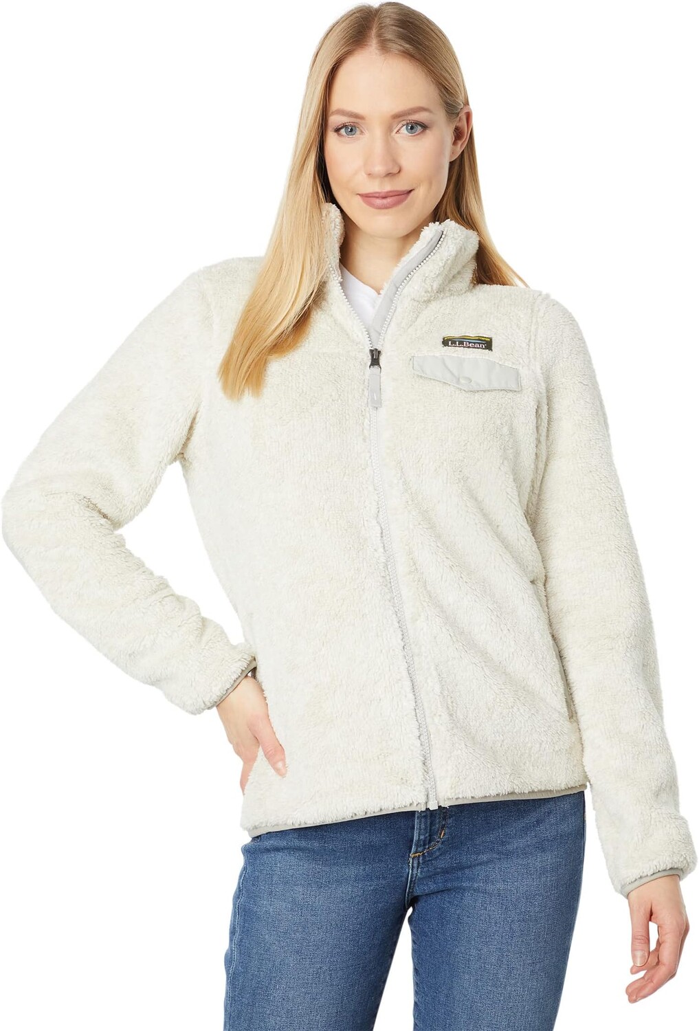 

Куртка Hi-Pile Fleece Full Zip Jacket L.L.Bean, цвет Sailcloth Heather/Oyster