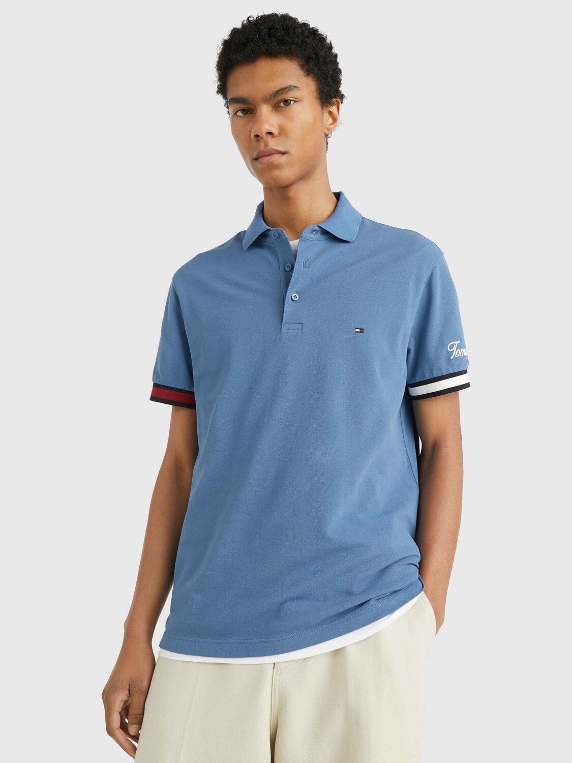 

Рубашка-поло приталенного кроя с флагом Tommy Hilfiger, Blue Coast