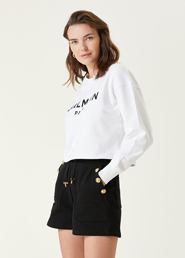 

Белый свитшот с логотипом Balmain
