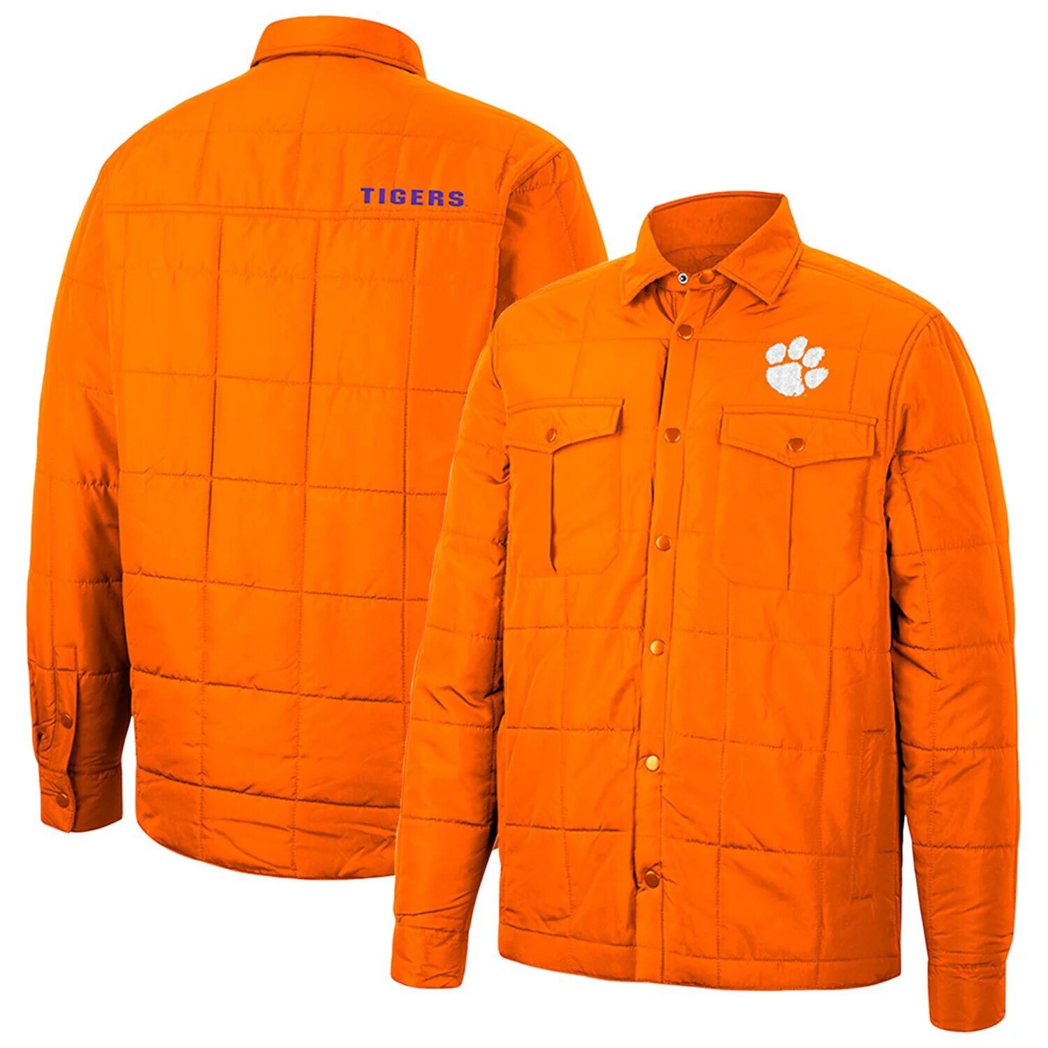 

Мужская оранжевая стеганая куртка с длинными кнопками Clemson Tigers Detonate Colosseum, Оранжевый