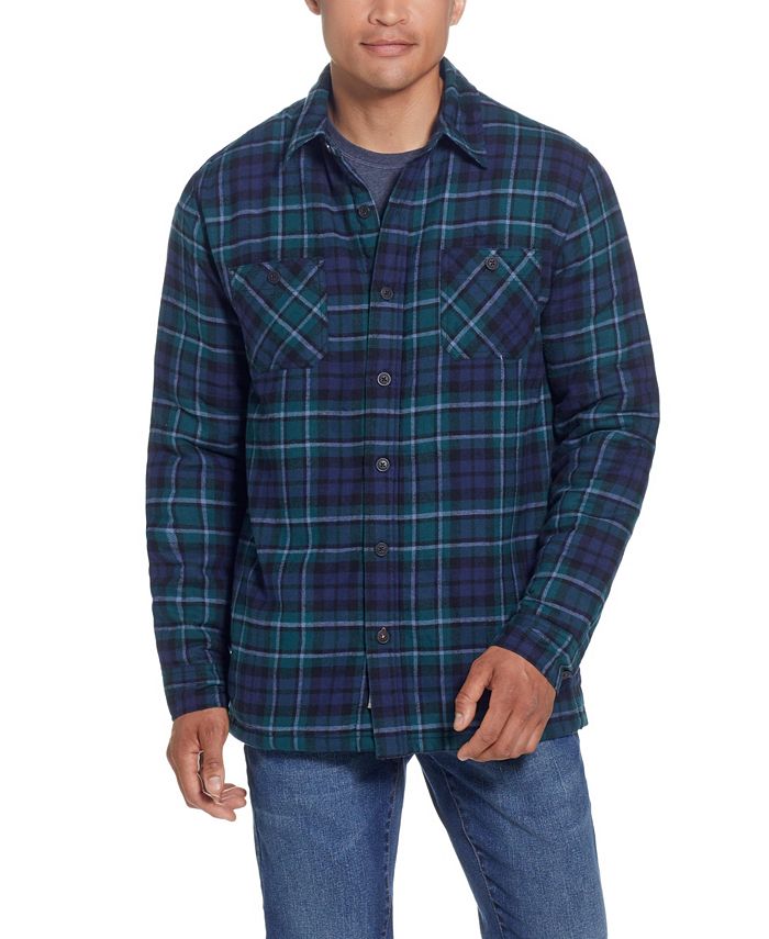 Мужская фланелевая куртка-рубашка на подкладке из шерпы Weatherproof Vintage, цвет Evergreen