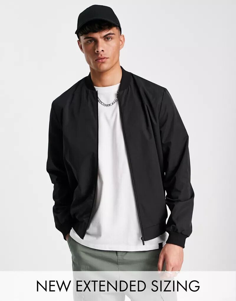 

Легкий черный бомбер ASOS
