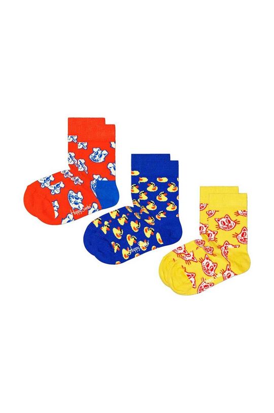 Детские носки с животными для мальчиков, 3 шт. Happy Socks, мультиколор