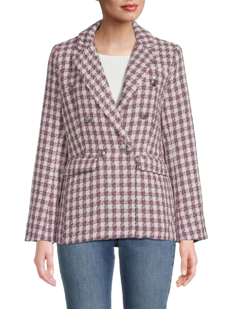 Двубортный пиджак букле Ellen Tracy, цвет Mauve