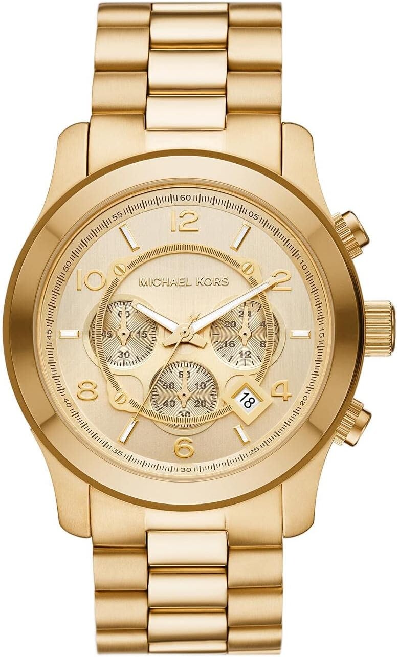 

Часы MK9074 - Runway Chronograph Watch Michael Kors, цвет Gold-Tone Stainless Steel
