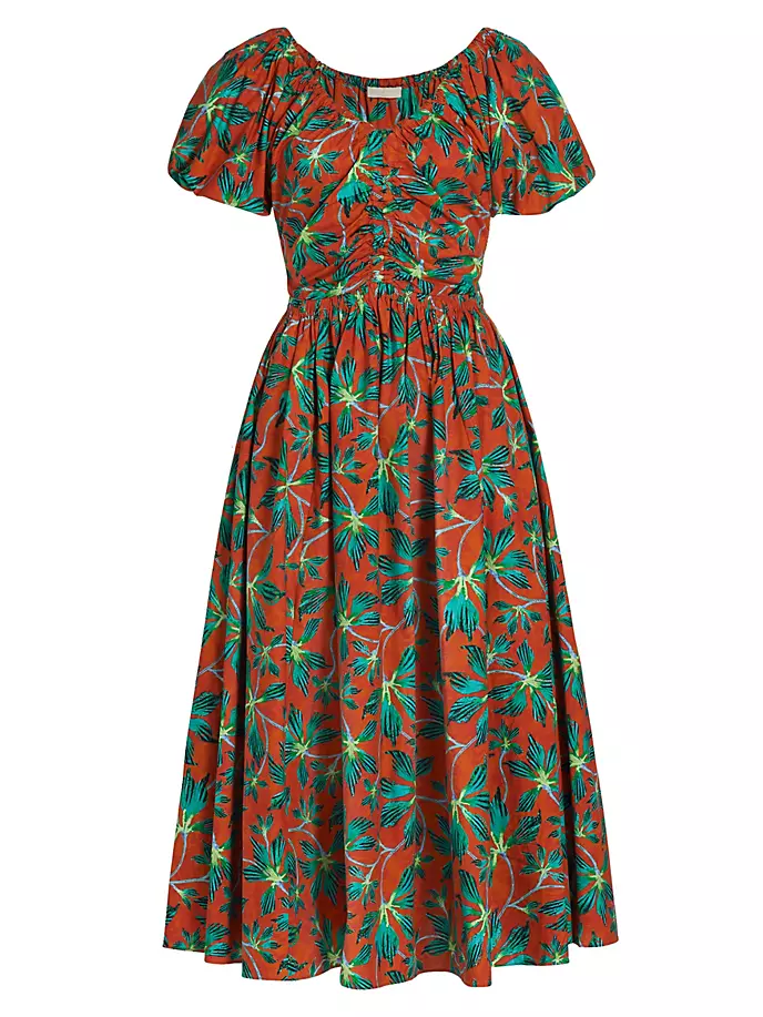 

Платье миди из поплина Cecile Moonflower Ulla Johnson, цвет tropical
