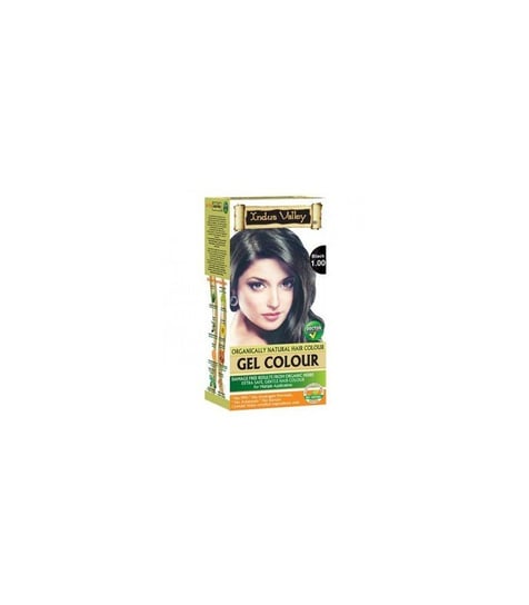 Гель-краска для волос, натуральная, 100% покрытие, БЕЗ PPD, халяль, черная, Бионатуральный СЕРТИФИКАТ, Долина Инда, Indus Valley цена и фото