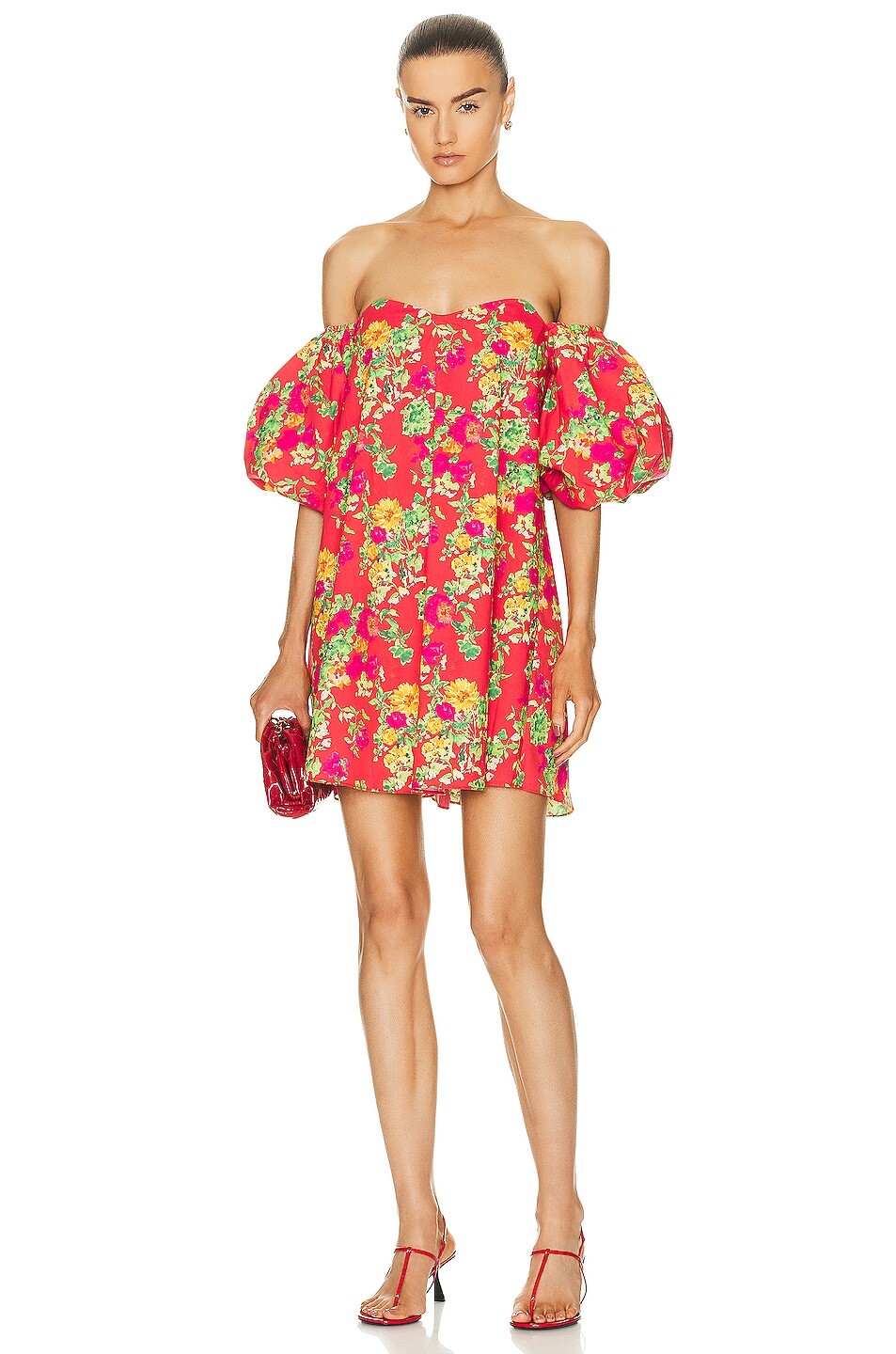 

Платье мини Caroline Constas Palmer, цвет Red Radiant Floral