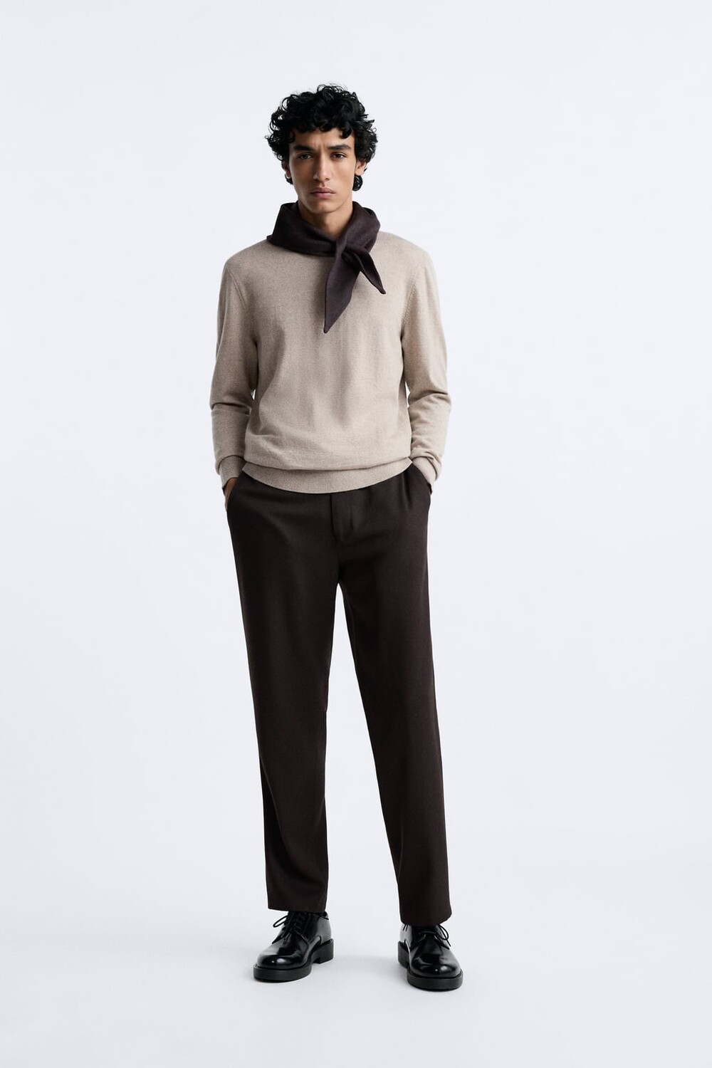 

Свитер из мериносовой шерсти 100 ZARA, песочный